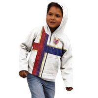 Custom Norway Football Kid Hoodie Norwegian Flag Style with Rosemaling Pattern - Wonder Print Shop