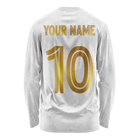 Custom Norway Football Long Sleeve Shirt Norwegian Flag Style with Rosemaling Pattern - Wonder Print Shop