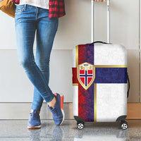 Norway Football Luggage Cover Norwegian Flag Style with Rosemaling Pattern - Wonder Print Shop