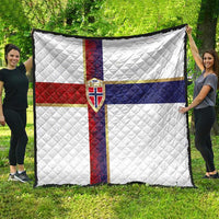 Norway Football Quilt Norwegian Flag Style with Rosemaling Pattern - Wonder Print Shop