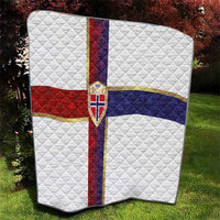 Norway Football Quilt Norwegian Flag Style with Rosemaling Pattern - Wonder Print Shop