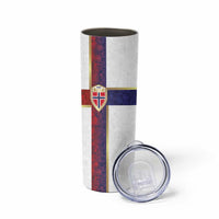Norway Football Skinny Tumbler Norwegian Flag Style with Rosemaling Pattern - Wonder Print Shop
