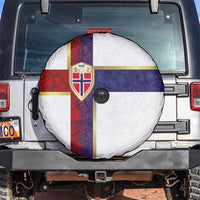 Norway Football Spare Tire Cover Norwegian Flag Style with Rosemaling Pattern - Wonder Print Shop