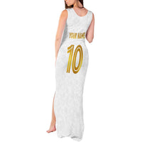 Custom Norway Football Tank Maxi Dress Norwegian Flag Style with Rosemaling Pattern - Wonder Print Shop