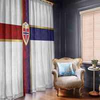 Norway Football Window Curtain Norwegian Flag Style with Rosemaling Pattern - Wonder Print Shop
