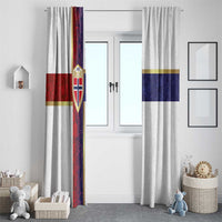 Norway Football Window Curtain Norwegian Flag Style with Rosemaling Pattern - Wonder Print Shop