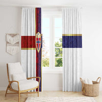 Norway Football Window Curtain Norwegian Flag Style with Rosemaling Pattern - Wonder Print Shop