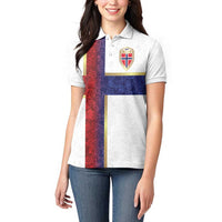Custom Norway Football Women Polo Shirt Norwegian Flag Style with Rosemaling Pattern - Wonder Print Shop