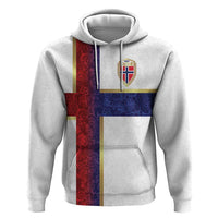 Custom Norway Football Zip Hoodie Norwegian Flag Style with Rosemaling Pattern - Wonder Print Shop