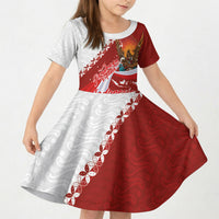 Indonesia Independence Day Kid Short Sleeve Dress Dirgahayu-Long Live Indonesia