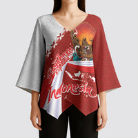 Indonesia Independence Day Kimono Sleeve Blouse Dirgahayu-Long Live Indonesia