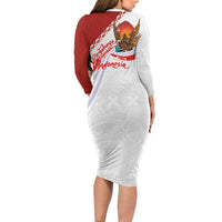 Indonesia Independence Day Long Sleeve Bodycon Dress Dirgahayu-Long Live Indonesia