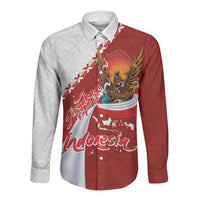 Indonesia Independence Day Long Sleeve Button Shirt Dirgahayu-Long Live Indonesia