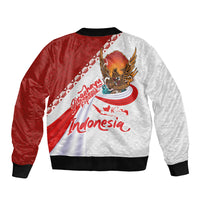 Indonesia Independence Day Sleeve Zip Bomber Jacket Dirgahayu-Long Live Indonesia