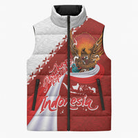 Indonesia Independence Day Sleeveless Puffer Jacket Dirgahayu-Long Live Indonesia