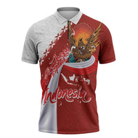 Indonesia Independence Day Zipper Polo Shirt Dirgahayu-Long Live Indonesia