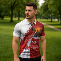 Indonesia Independence Day Zipper Polo Shirt Dirgahayu-Long Live Indonesia