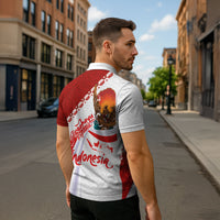 Indonesia Independence Day Zipper Polo Shirt Dirgahayu-Long Live Indonesia
