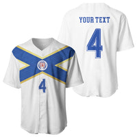 Scotland National Football Custom Baseball Jersey Flag-Inspired White Tartan Version