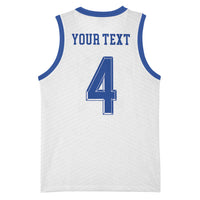 Scotland National Football Custom Basketball Jersey Flag-Inspired White Tartan Version