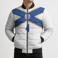 Scotland National Football Custom Bomber Puffer Jacket Flag-Inspired White Tartan Version