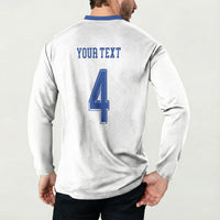 Scotland National Football Custom Button Sweatshirt Flag-Inspired White Tartan Version