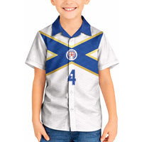 Scotland National Football Custom Kid Hawaiian Shirt Flag-Inspired White Tartan Version