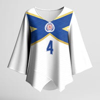 Scotland National Football Custom Kimono Sleeve Blouse Flag-Inspired White Tartan Version