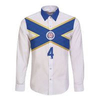 Scotland National Football Custom Long Sleeve Button Shirt Flag-Inspired White Tartan Version