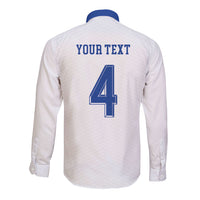 Scotland National Football Custom Long Sleeve Button Shirt Flag-Inspired White Tartan Version