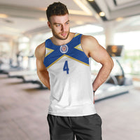 Scotland National Football Custom Men Tank Top Flag-Inspired White Tartan Version