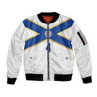 Scotland National Football Custom Sleeve Zip Bomber Jacket Flag-Inspired White Tartan Version