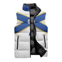 Scotland National Football Custom Sleeveless Puffer Jacket Flag-Inspired White Tartan Version