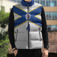 Scotland National Football Custom Sleeveless Puffer Jacket Flag-Inspired White Tartan Version