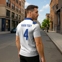 Scotland National Football Custom Zipper Polo Shirt Flag-Inspired White Tartan Version