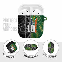 Custom Aotearoa South Africa Rugby Freedom Cup AirPods Case Maori Silver Fern Art and Sporty Flag SA - Wonder Print Shop