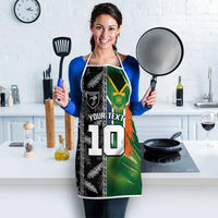 Custom Aotearoa South Africa Rugby Freedom Cup Apron Maori Silver Fern Art and Sporty Flag SA - Wonder Print Shop