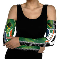 Custom Aotearoa South Africa Rugby Freedom Cup Arm Sleeves Maori Silver Fern Art and Sporty Flag SA - Wonder Print Shop
