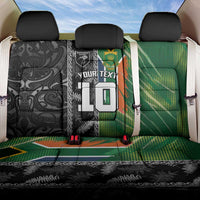 Custom Aotearoa South Africa Rugby Freedom Cup Back Car Seat Cover Maori Silver Fern Art and Sporty Flag SA - Wonder Print Shop