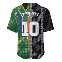 Custom Aotearoa South Africa Rugby Freedom Cup Baseball Jersey Maori Silver Fern Art and Sporty Flag SA - Wonder Print Shop