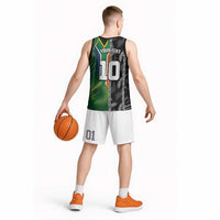 Custom Aotearoa South Africa Rugby Freedom Cup Basketball Jersey Maori Silver Fern Art and Sporty Flag SA - Wonder Print Shop