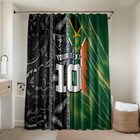 Custom Aotearoa South Africa Rugby Freedom Cup Bathroom Set Maori Silver Fern Art and Sporty Flag SA - Wonder Print Shop