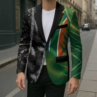 Custom Aotearoa South Africa Rugby Freedom Cup Blazer Maori Silver Fern Art and Sporty Flag SA - Wonder Print Shop