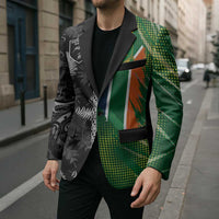 Custom Aotearoa South Africa Rugby Freedom Cup Blazer Maori Silver Fern Art and Sporty Flag SA - Wonder Print Shop