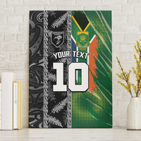 Custom Aotearoa South Africa Rugby Freedom Cup Canvas Wall Art Maori Silver Fern Art and Sporty Flag SA - Wonder Print Shop