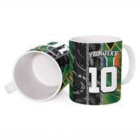 Custom Aotearoa South Africa Rugby Freedom Cup Ceramic Mug Maori Silver Fern Art and Sporty Flag SA - Wonder Print Shop