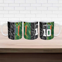 Custom Aotearoa South Africa Rugby Freedom Cup Ceramic Mug Maori Silver Fern Art and Sporty Flag SA - Wonder Print Shop