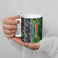 Custom Aotearoa South Africa Rugby Freedom Cup Ceramic Mug Maori Silver Fern Art and Sporty Flag SA - Wonder Print Shop