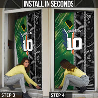 Custom Aotearoa South Africa Rugby Freedom Cup Door Cover Maori Silver Fern Art and Sporty Flag SA - Wonder Print Shop