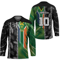 Custom Aotearoa South Africa Rugby Freedom Cup Hockey Jersey Maori Silver Fern Art and Sporty Flag SA - Wonder Print Shop